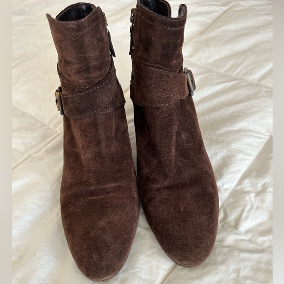 Aquatalia Brown Suede Ankle Boot Bootie Women’s Size 7 - Picture 6 of 7